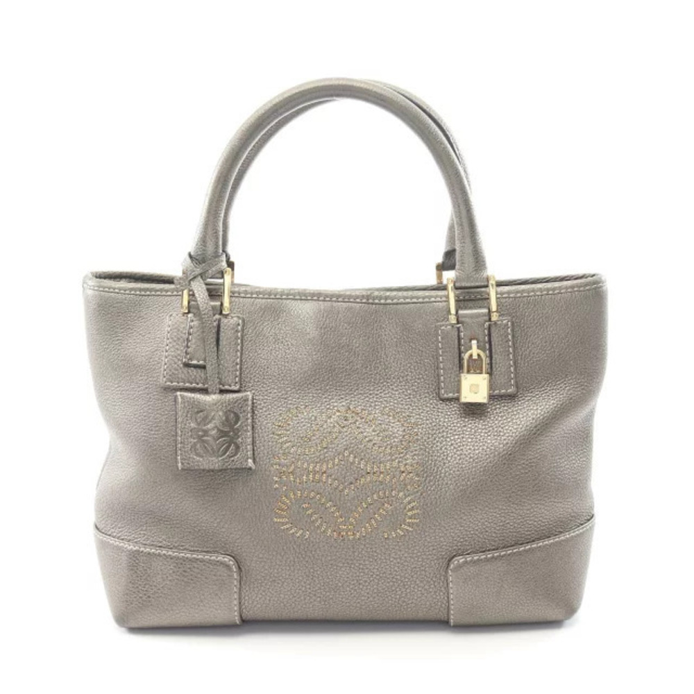 Loewe Amazona Fusta Handbag Leather Gray